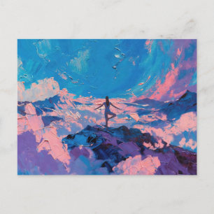 Cartão Postal De Festividades Arte do Yoga: Beleza Equilibrada (Pintura a óleo n