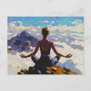 Cartão Postal De Festividades Arte do Yoga: Beleza Equilibrada (Pintura a Óleo N