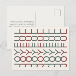 Cartão Postal De Festividades Arte em Linhas Arquitetônicas | Alegria de Natal N