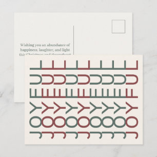 Cartão Postal De Festividades Arte em Linhas Arquitetônicas Alegria de Natal N