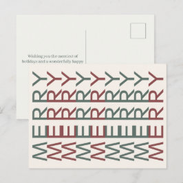 Cartão Postal De Festividades Arte em Linhas Arquitetônicas | Natal Nórdico Aleg