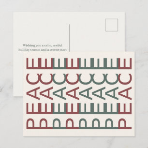 Cartão Postal De Festividades Arte em Linhas Arquitetônicas Paz de Natal Nórdi