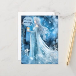 Cartão Postal De Festividades Arte Fantástica da Rainha da Neve - Deusa Mística