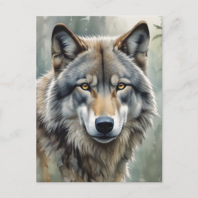 Cartão Postal De Festividades Arte Inspiradora Motivacional Lone Wolf (Frente)