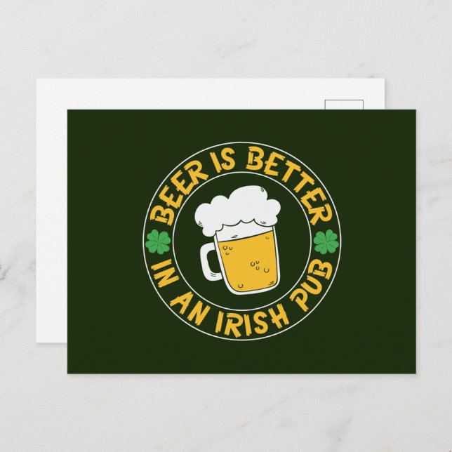 Cartão Postal De Festividades Arte legal irlandesa para cerveja (Frente/Verso)