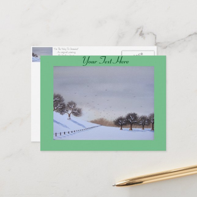 Cartão Postal De Festividades Arte paisagística do natal rural (Frente/Verso In Situ)