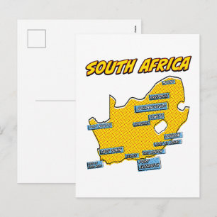 Cartão Postal De Festividades Arte Pop Ilustrada África do Sul