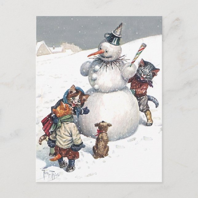 Cartão Postal De Festividades Arthur Thiele - Kittens Play Hide and Seek (Frente)