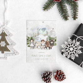 Cartão Postal De Festividades Artic Whimsy | Cartão de Férias de Paz, Amor e Luz