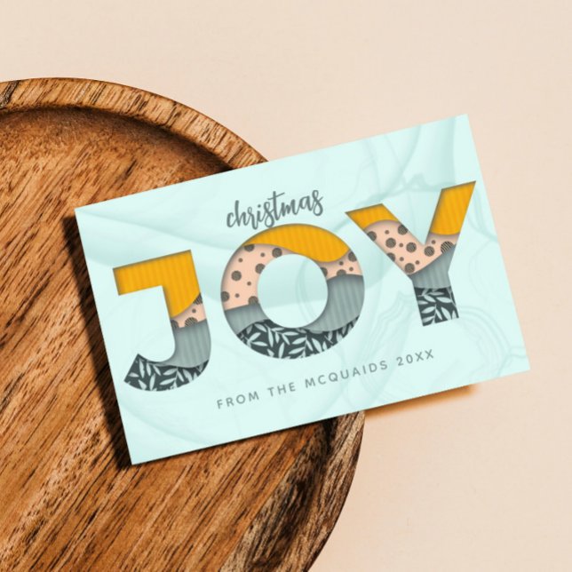 Cartão Postal De Festividades Artsy Christmas Joy Lettering Flat Holiday Card (C (Criador carregado)