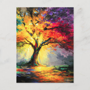 Cartão Postal De Festividades Árvore abstrato espiritual da Vida