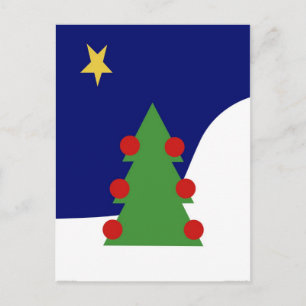 Cartão Postal De Festividades Árvore de Natal