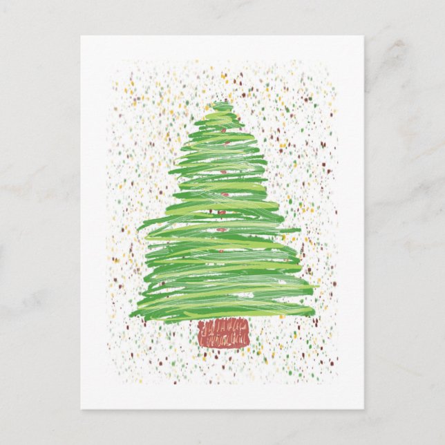 Cartão Postal De Festividades Árvore de Natal (Frente)