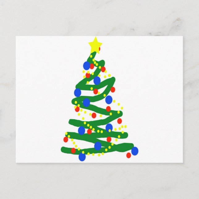 Cartão Postal De Festividades Árvore de Natal (Frente)