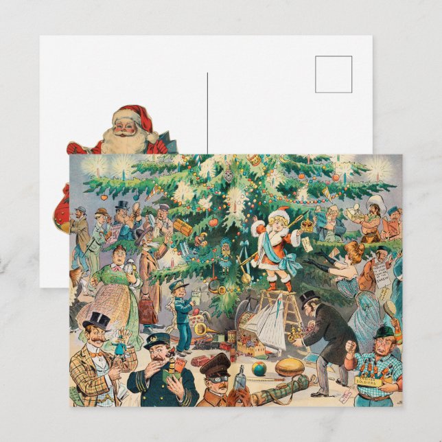 Cartão Postal De Festividades Árvore de Natal (1902) (Frente/Verso)