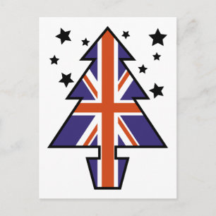 Cartão Postal De Festividades Árvore de Natal Britânica
