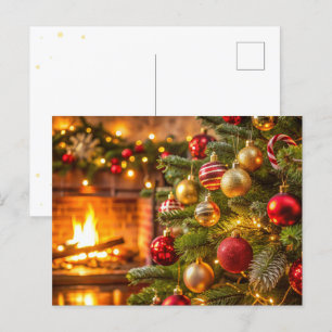 Cartão Postal De Festividades Árvore de Natal, conceito de Ano Novo