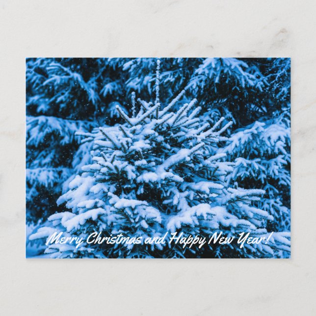 Cartão Postal De Festividades Árvore de Natal de Inverno (Frente)