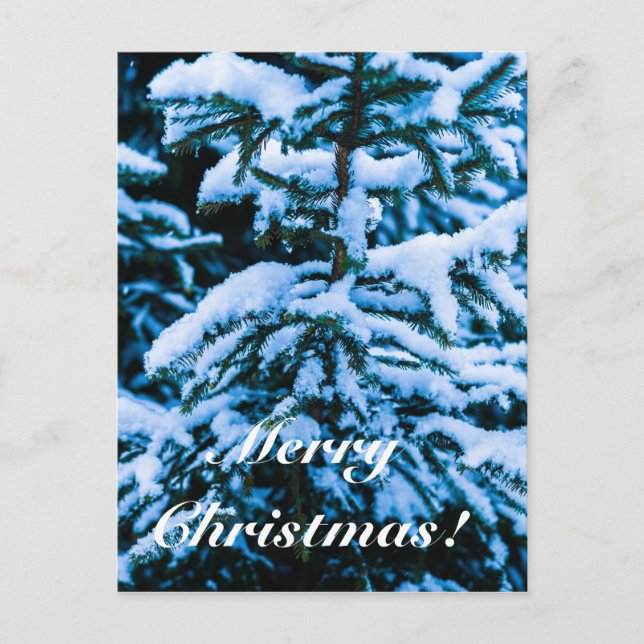 Cartão Postal De Festividades Árvore de Natal de Inverno (Frente)