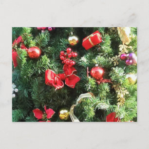 Cartão Postal De Festividades Árvore de Natal decorada