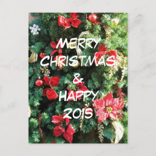 Cartão Postal De Festividades Árvore de Natal decorada