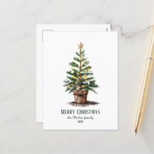 Árvore de Natal Elegante Aquarela, Desejo Sensível