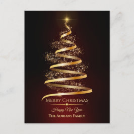 Cartão Postal De Festividades Árvore de Natal Elegante com luz cintilante