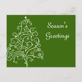 Cartão Postal De Festividades Árvore de Natal em Bens Verdes Saudações