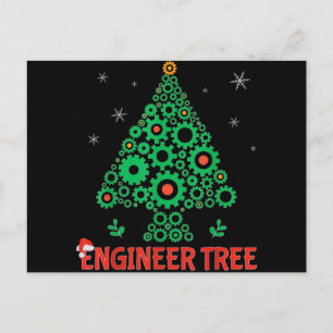 Cartão Postal De Festividades Árvore de Natal Engenheiro Engenharia Mecânica