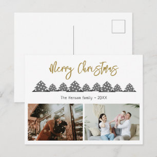 Cartão Postal De Festividades Árvore de Natal Família de Roteiro 2 Foto