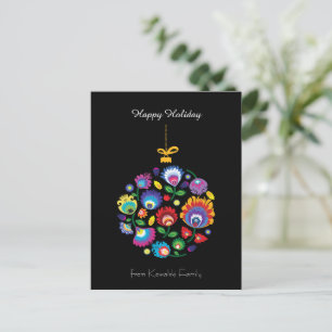 Cartão Postal De Festividades 🎄 árvore de Natal - folclore [preto] Feriado