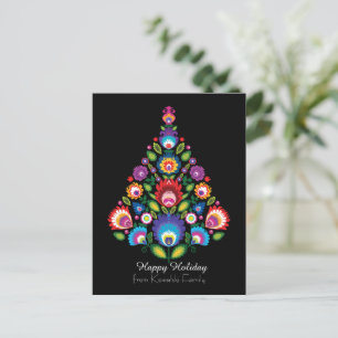 Cartão Postal De Festividades 🎄 árvore de Natal - folclore [preto] Feriado
