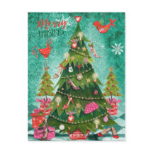 Árvore de Natal Girly | Cartão com fotos de Férias