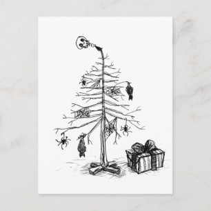 Cartão Postal De Festividades Árvore de Natal Gótica