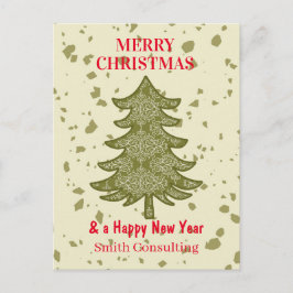 Cartão Postal De Festividades Árvore de Natal Merry Business Holiday Card