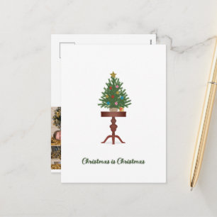 Cartão Postal De Festividades Árvore de Natal Mesa Lateral Foto Natal