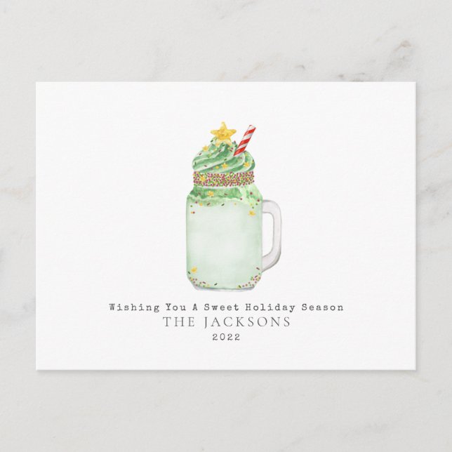 Cartão Postal De Festividades Árvore de Natal Milkshake Sweet (Frente)