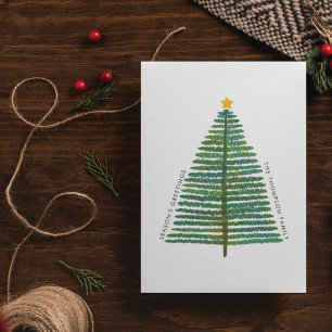 Cartão Postal De Festividades Árvore de Natal Minimalista Simples e Limpa