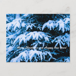 Cartão Postal De Festividades Árvore de Natal na Neve de Inverno