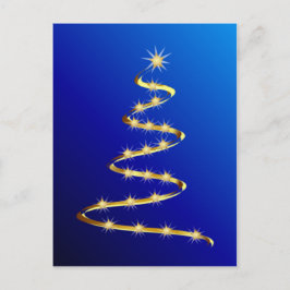 Cartão Postal De Festividades Árvore de Natal ouro