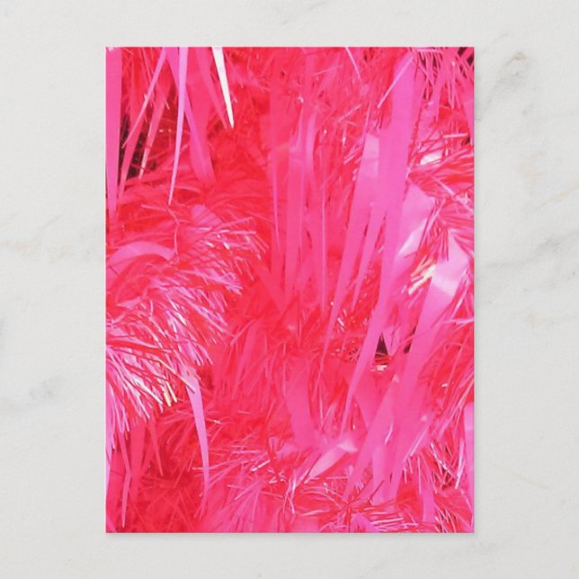 Cartão Postal De Festividades Árvore de Natal Rosa Brilhante (Frente)