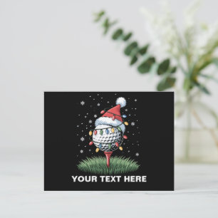 Cartão Postal De Festividades Árvore de Natal Santa Hat da Bola de Golfe Persona