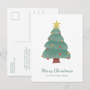 Cartão Postal De Festividades Árvore de Natal Verde Negócios Corporativos
