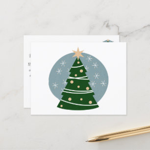 Cartão Postal De Festividades Árvore de Natal Vintage Moderno de Meados do Sécul
