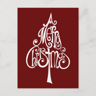 Cartão Postal De Festividades Árvore Feliz de Natal