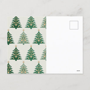 Cartão Postal De Festividades Árvore Natal Elegante e Padrão de Ornamento - Fest