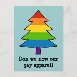 Cartão Postal De Festividades Árvore Rainbow Gay Xmas