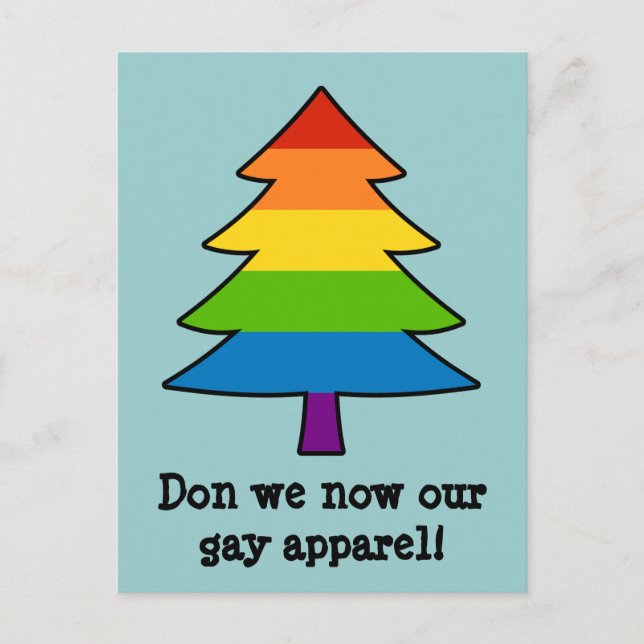 Cartão Postal De Festividades Árvore Rainbow Gay Xmas (Frente)