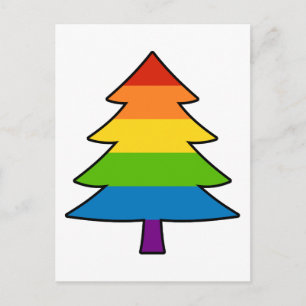 Cartão Postal De Festividades Árvore Rainbow Gay Xmas