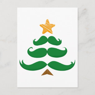 Cartão Postal De Festividades Árvore verde de bigode